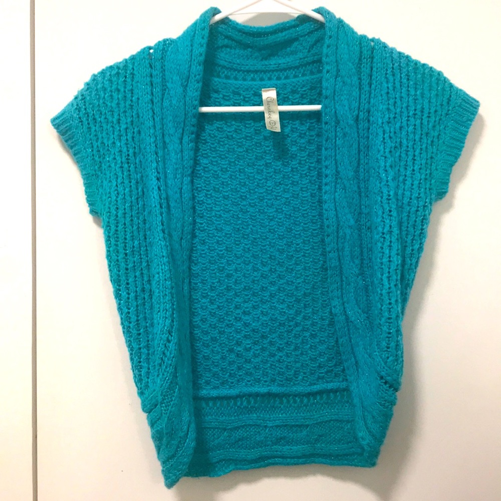 A cute teal blue cardigan